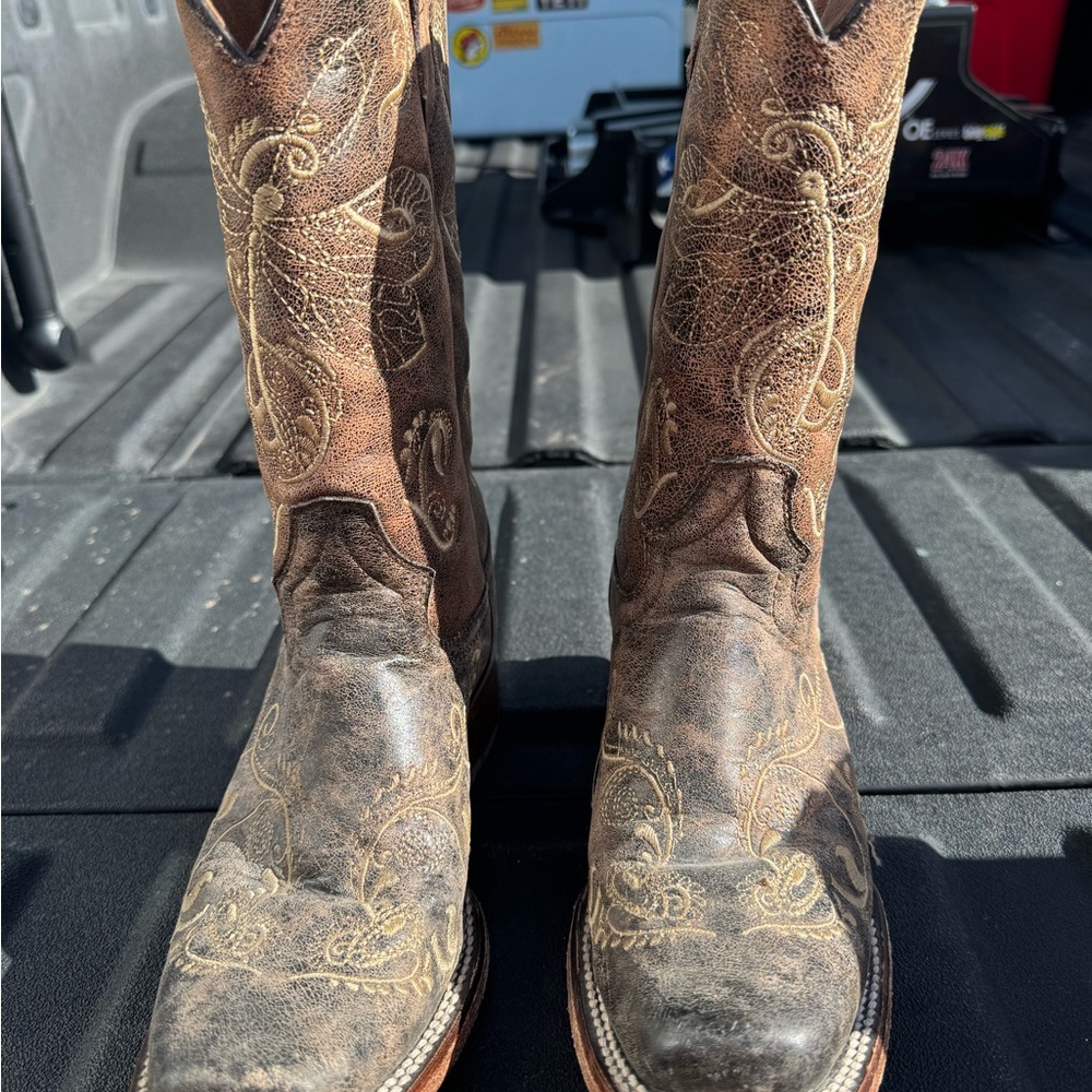 CIRCLE G WOMEN'S DRAGONFLY EMBROIDERED WESTERN BOOTS - SQUARE TOE
